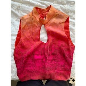 Tropical sunset keyhole ombre dress